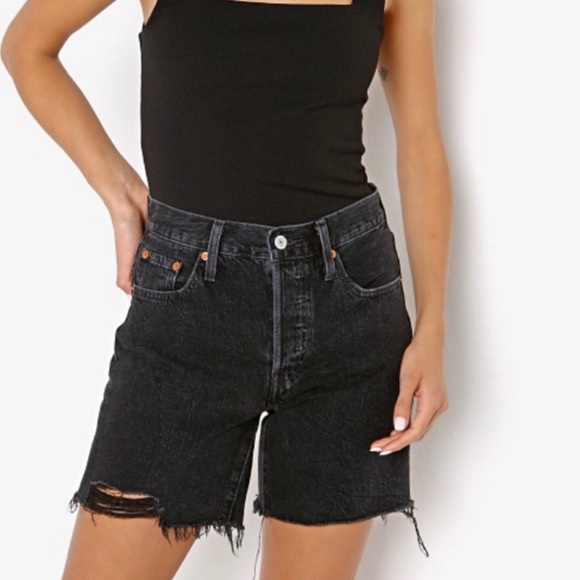 Levi's Pants - Levi’s 501 High Rise Cutoff denim short button fly Size 29 Black NWT